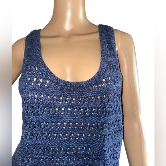 Old Navy Blue Sweater Ribbed Tank Top size Large - Picture 6 of 7